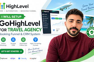 setup gohighlevel for travel agency ghl booking funnel and crm system