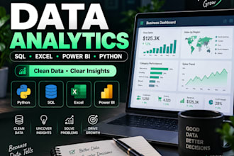 do data analysis, excel, sql and power bi dashboard