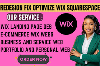 redesign fix optimize wix squaresepace webflow website wix seo landing page