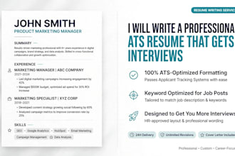un CV professionnel ats moderne et une lettre de motivation