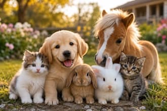 create trend ai cat, ai bunnies, ai dog, ai animal short videos for social media