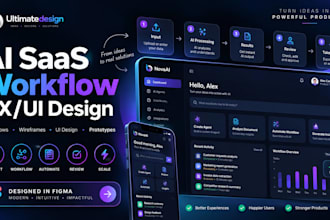 design ai saas workflow UX UI and user flows in figma