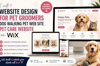 website design for pet groomers dog walking pet web site pet care website on wix