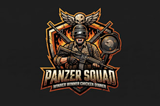 design a powerful pubg mascot logo