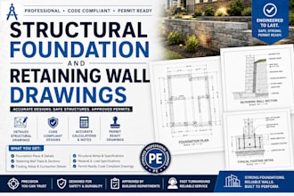 design structural foundation and retaining wall drawings