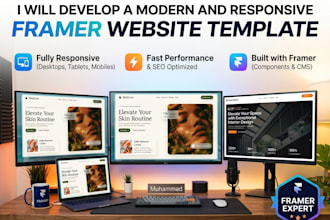 develop a modern and responsive framer website template