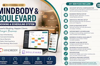setup and design mindbody boulevard booking  scheduling system