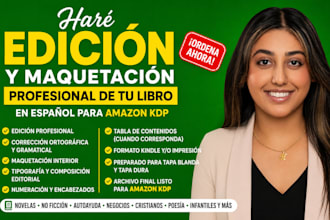 haré edición y maquetación profesional de tu libro en spanish para amazon KDP