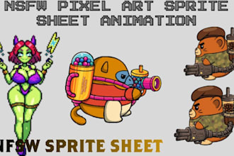 create nfsw pixel art sprite sheets character sprites and 2d game animations