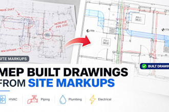 make mep as built drawings from site markups in autocad