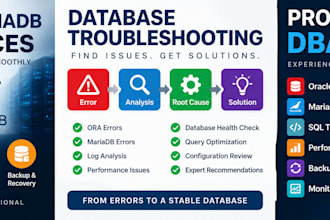 provide oracle dba support and database troubleshooting