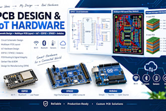 do pcb design schematic multilayer pcb layout, iot, esp32, stm32 and arduino