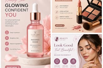 design professional beauty and cosmetic social media posts
