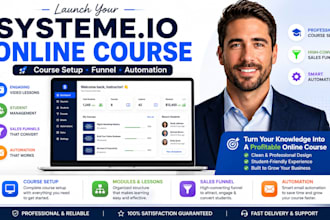 systeme io sales funnel, online course, systeme io landing page