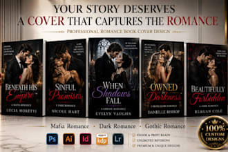 design dark romance book cover, mafia gothic romance cover, nsfw character art