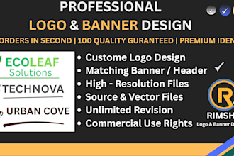 create professional minimalist logo and modern banner