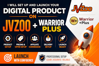 ijvzoo setup set up and launch your digital product on jvzoo and warriorplus