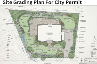 do site plan, topographic survey, grading, road design, stormwater