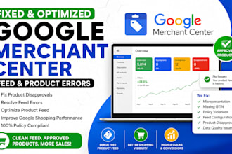 fixed and optimized google merchant center feed and product errors