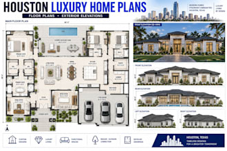 create houston luxury home floor plans and exterior elevations
