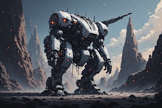 design sci fi mecha and robot concept art