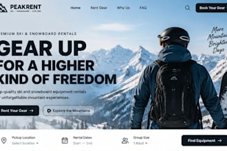 design wix ski rental website wix snowboard equipment rental business website