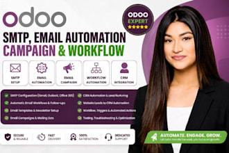 setup odoo SMTP odoo email automation odoo email campaign odoo workflow