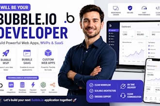 build bubble io website, bubble mvp, bubble saas app as bubble developer
