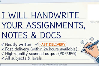 write your hand written assignments, notes and documents