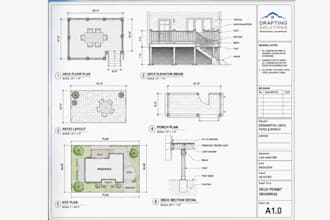 draw deck permit plans, porch plans and patio permit drawings