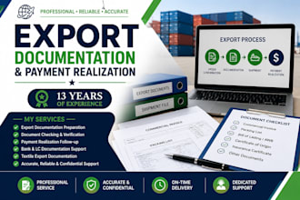 handle export documentation and payment realization