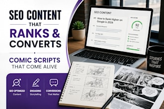 write your comic story, script, and character dialogue