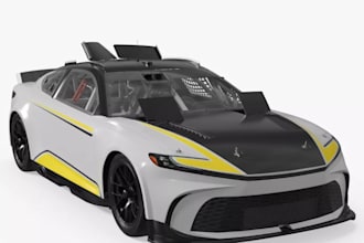 turn 2d car image to 3d model, clean topology car for game, car racing animation