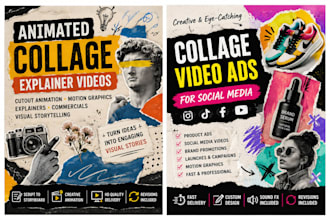 create attractive vox style animation paper collage video