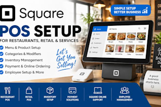 setup square pos for restaurant retail inventory and payment