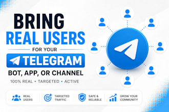 bring real users for your telegram channel, app, and bot