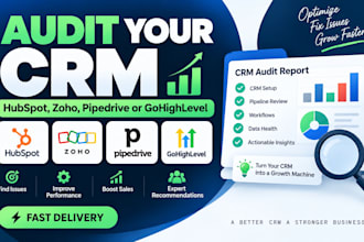 audit your hubspot, zoho, pipedrive or gohighlevel CRM