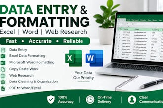 do accurate data entry, web research and virtual assistant asks