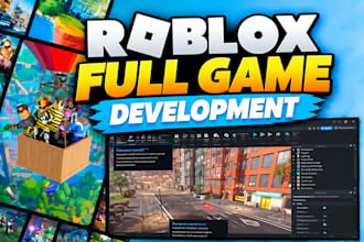roblox game development, full roblox game, scripting, map building, UI design