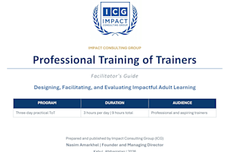 create training manuals, course curricula and facilitator guides