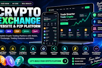 create crypto exchange website p2p exchange we3 dapp defi website wallet app
