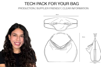 do a complete techpack for any bag, handbag, wallet