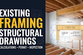 do structural drawings and calculations for existing framing, permit drawing
