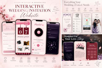 design a beautiful interactive digital wedding invitation website