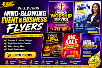 design mind blowing event and business flyer