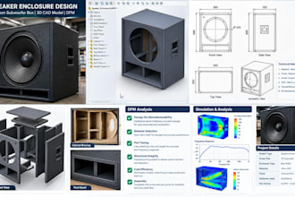 design speaker enclosure, subwoofer box speaker cabinet and 3d cad model for dfm