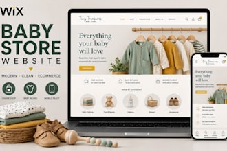 design wix baby store website baby products kids ecommerce online shop website