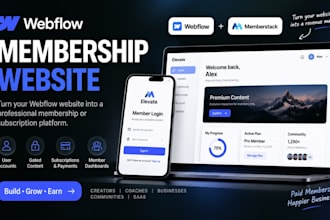 build webflow membership website with memberstack and subscriptions