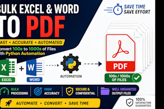 bulk convert excel and word files to PDF using automation