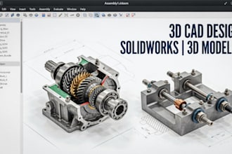 do 3d cad design, 3d product design, 3d modeling, 3d cad design with solidworks